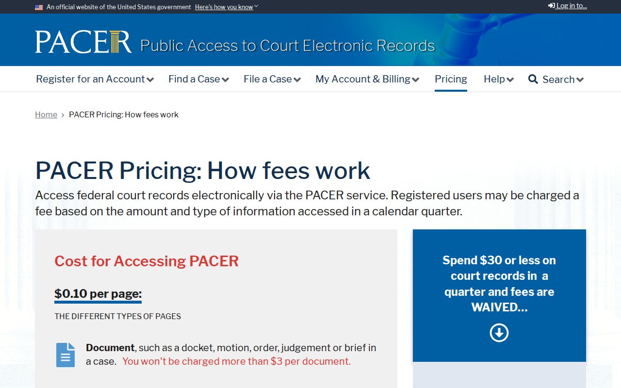 PACER federal court access reference for Major County records